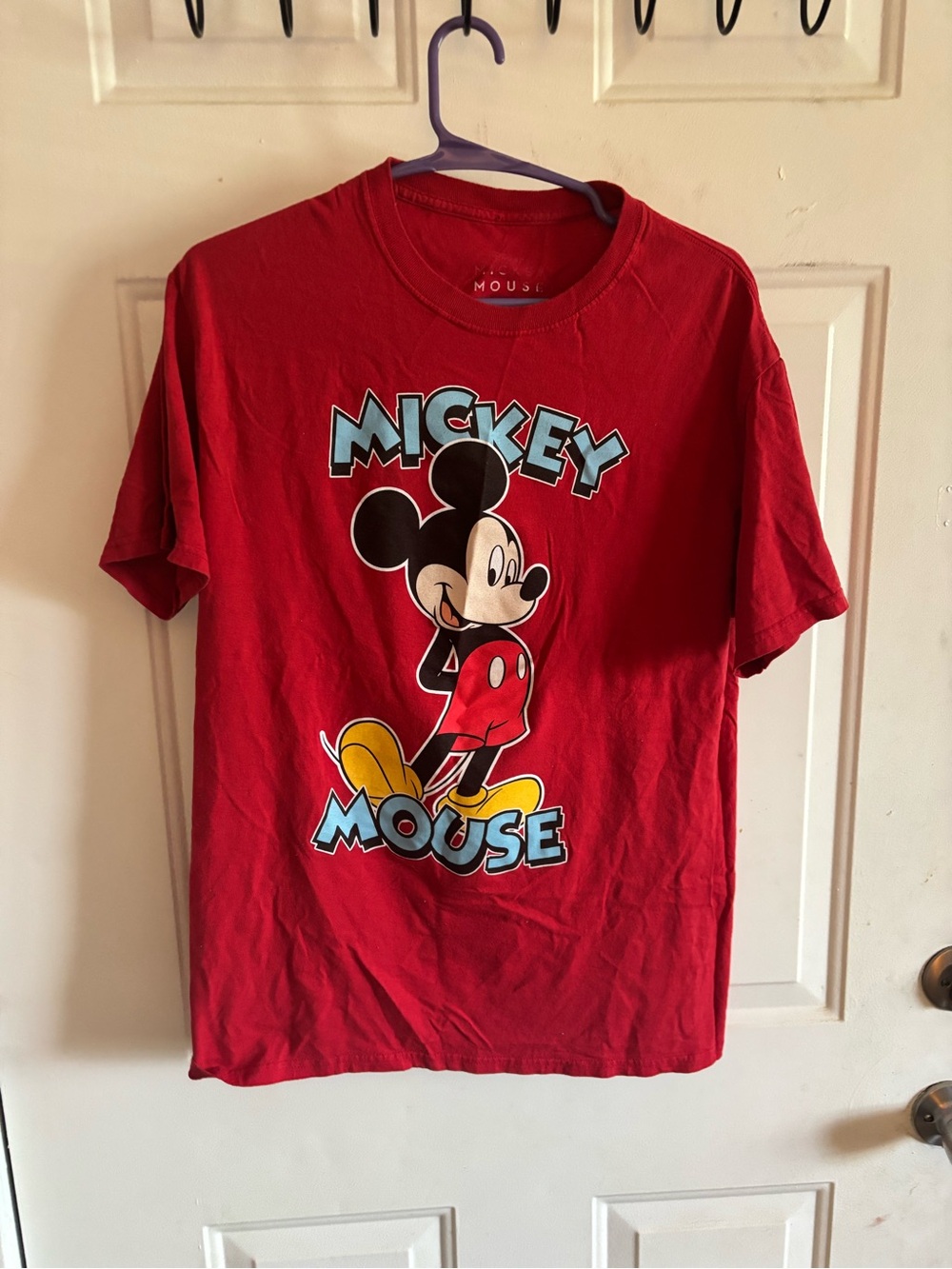 Disney Red Mickey Mouse Graphic Tee Mens